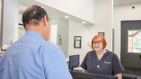 Man checking in at Iglesias Dental Group