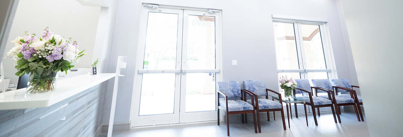 Front reception area at a dental office near Parkland