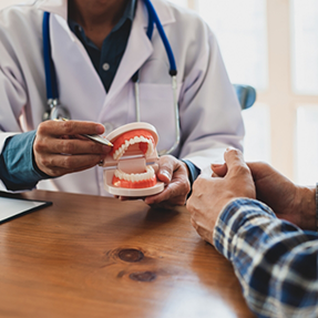 Man at a denture consultation